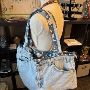 Vintage handmade Levi’s tote | diaper bag